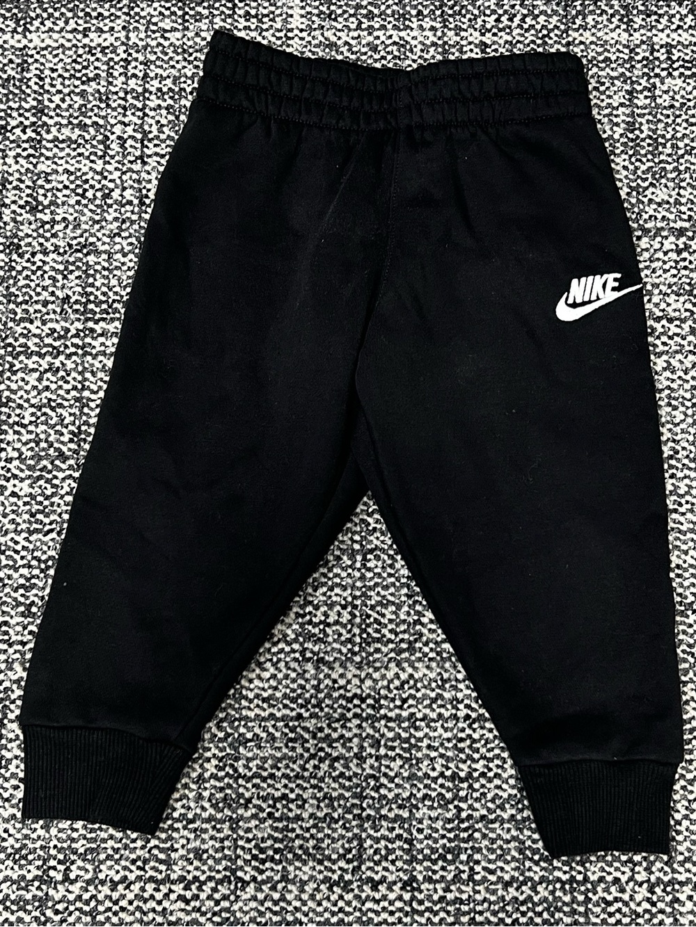 Nike Black Sweatpants with White Swoosh - Kids
